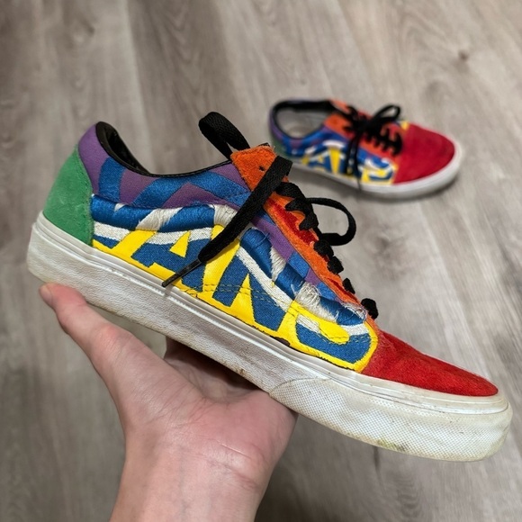 Vans Old Skool Colorful Embroidered Logo Sneakers Canvas Shoes - Picture 3 of 10